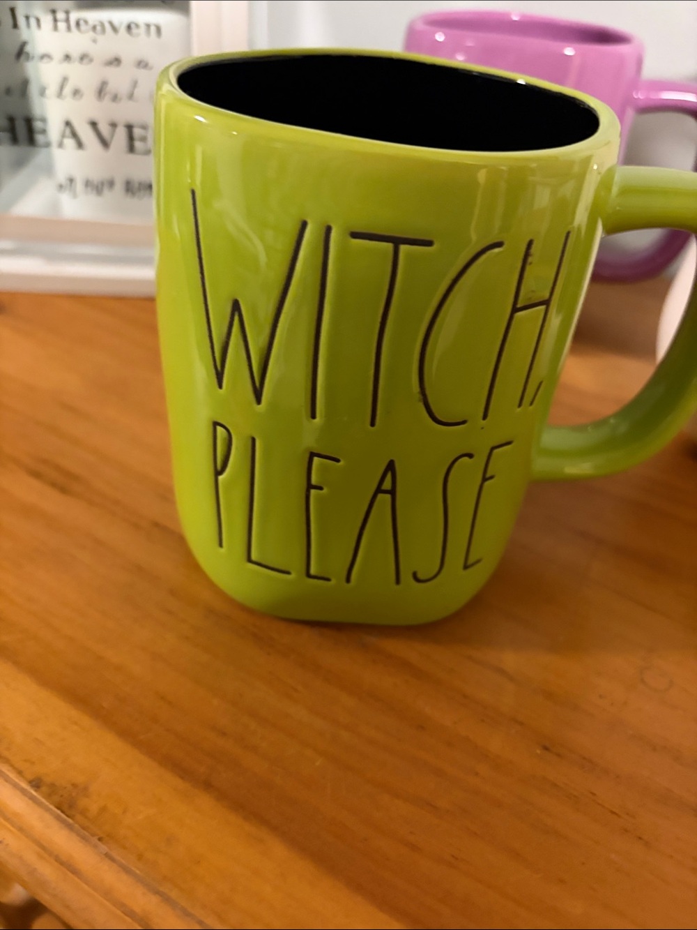 Rae Dunn Lime Green "WITCH PLEASE" Ceramic Mug